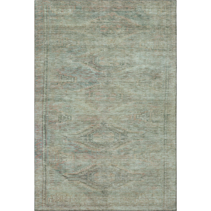 10' X 14' Abstract Geometric Washable Area Rug With UV Protection (695414) - Teal / Sage / Copper
