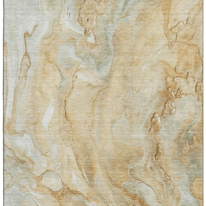 10' X 14' Abstract Washable Area Rug With UV Protection (697800) - Gold / Ivory / Gray