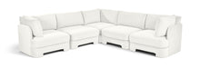 Meridian Furniture Hammond velvet performance fabric 5-piece corner sectional with plush cushions and modern design.