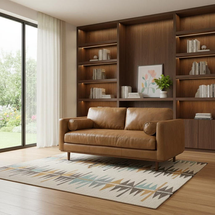 72" Leather Sofa - Brown