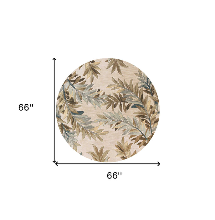 6' Round Wool Hand Tufted Area Rug - Ivory