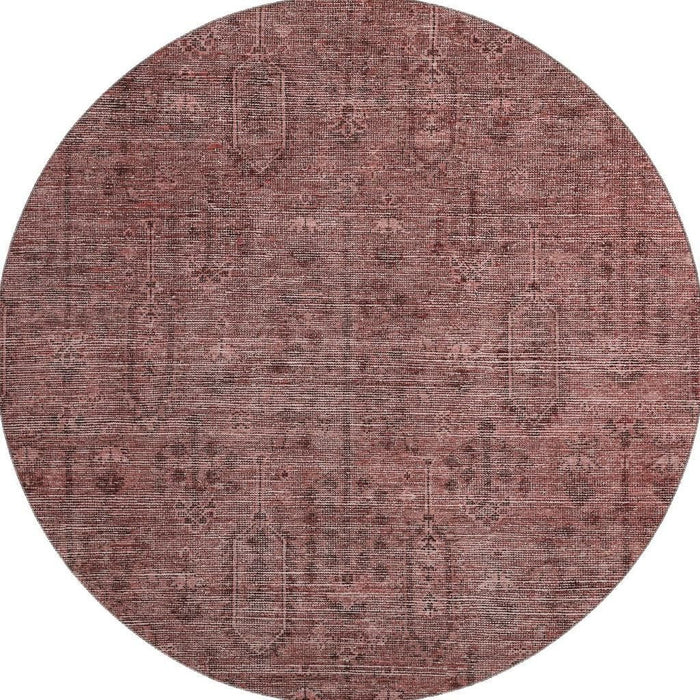 8' Southwestern Washable Round Rug With UV Protection - Rust And Gray