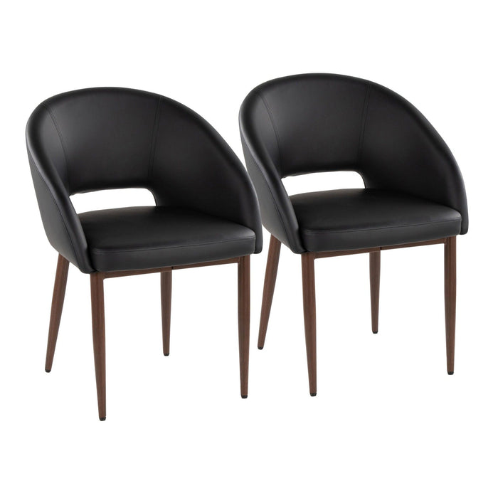 Renee - Upholstered Contemporary Chair (Set of 2) - Walnut Metal Legs