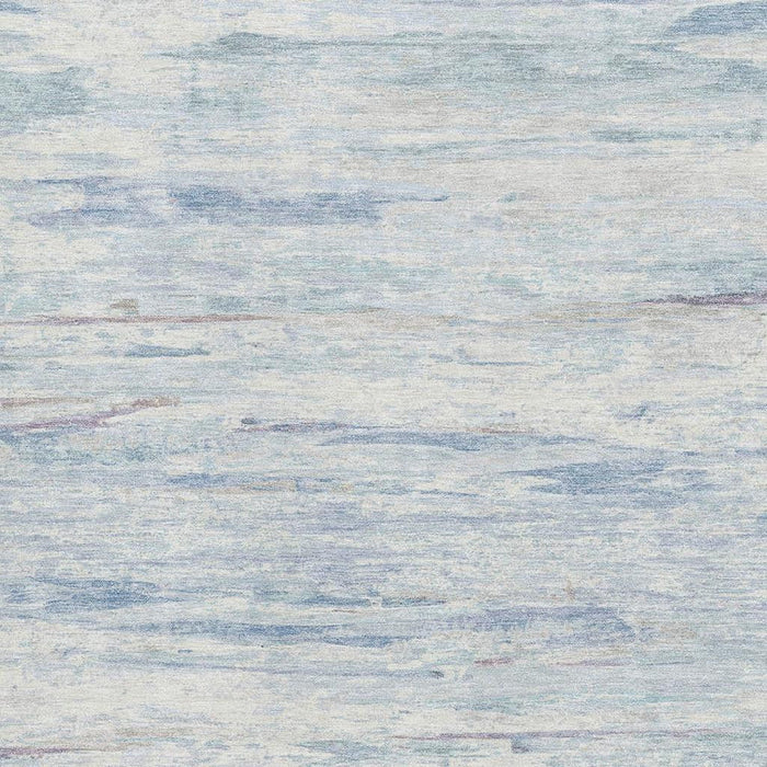 10' X 14' Abstract Washable Area Rug With UV Protection (710148) - Sky Blue / Ivory