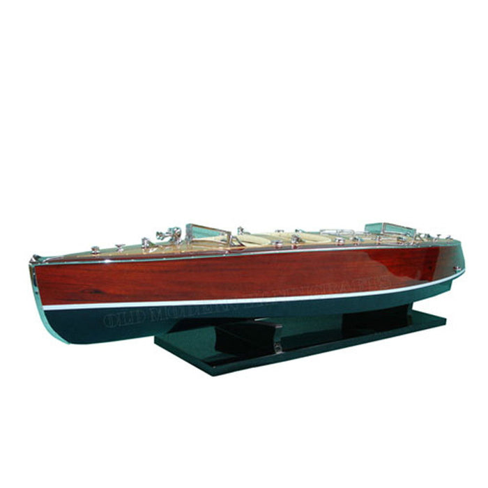 Hand Painted Model Boat (624210) - Light Brown / Dark Brown