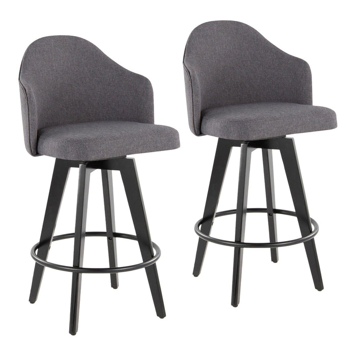 Ahoy - Fixed-Height Counter Stool (Set of 2) - Black Bamboo Legs