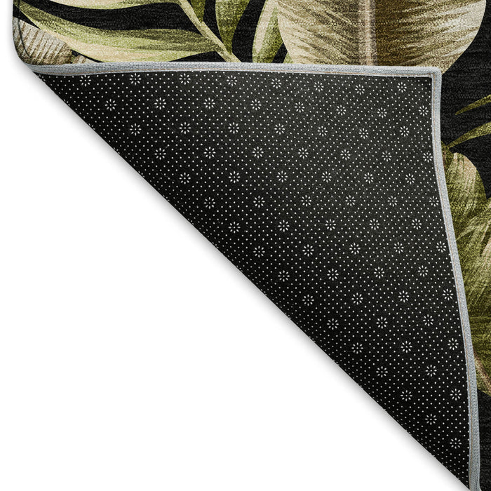 10' X 14' Geometric Washable Area Rug With UV Protection - Midnight And Brown