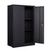 Giga metal filing cabinet with locking doors and adjustable shelf, suitable for home office, school, or garage storage.