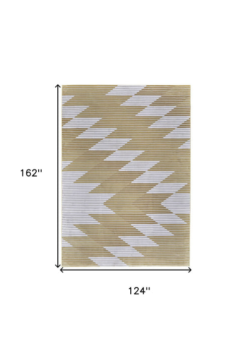 10' X 13' Geometric Power Loom Area Rug - White