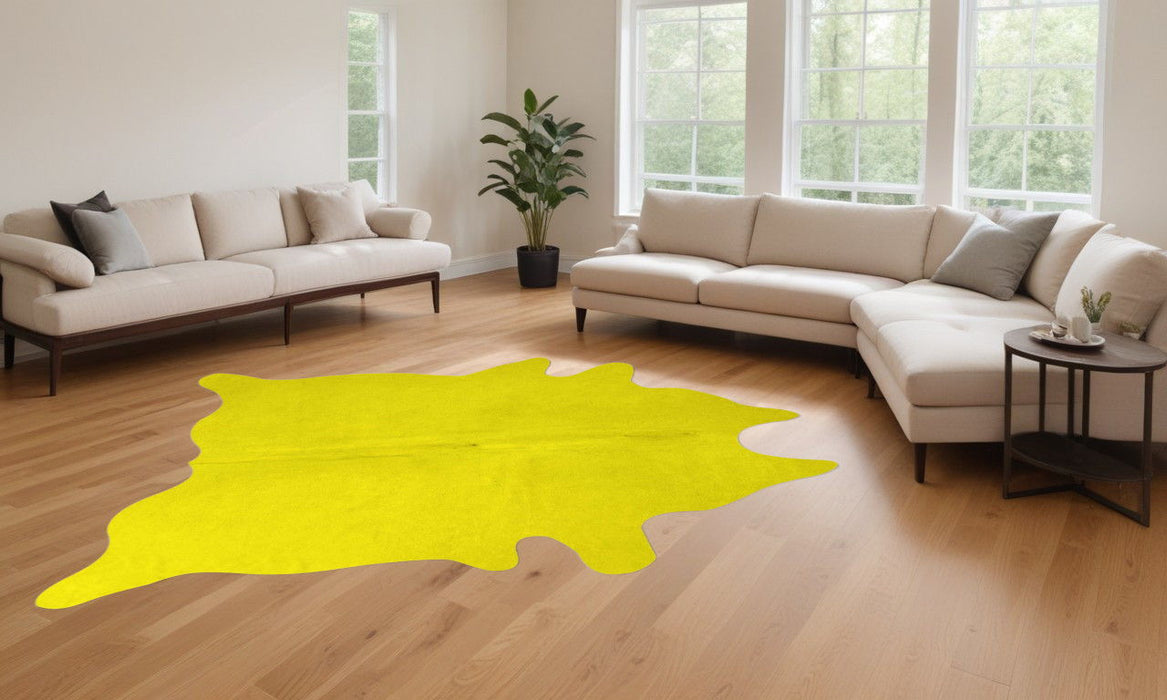 72" x 84" Cowhide Rug - Yellow