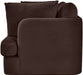 Meridian Furniture Hammond velvet performance fabric 2-piece loveseat sectional with plush upholstery and modern design.