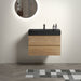 Giga Alice natural oak wall-mounted bathroom vanity with integrated sink basin and large storage, modern floating design