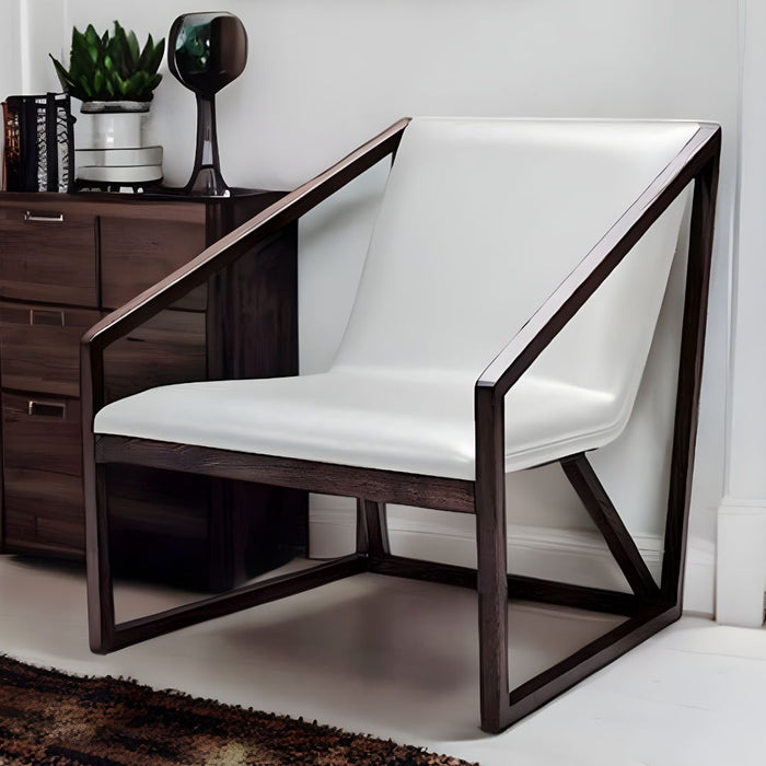 Faux Leather Lounge Chair - Gray And Brown