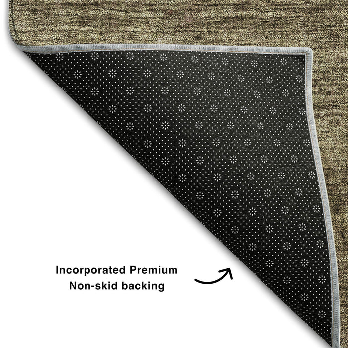 9' X 12' Abstract Washable Area Rug With UV Protection (656554) - Brown / Beige / Blue