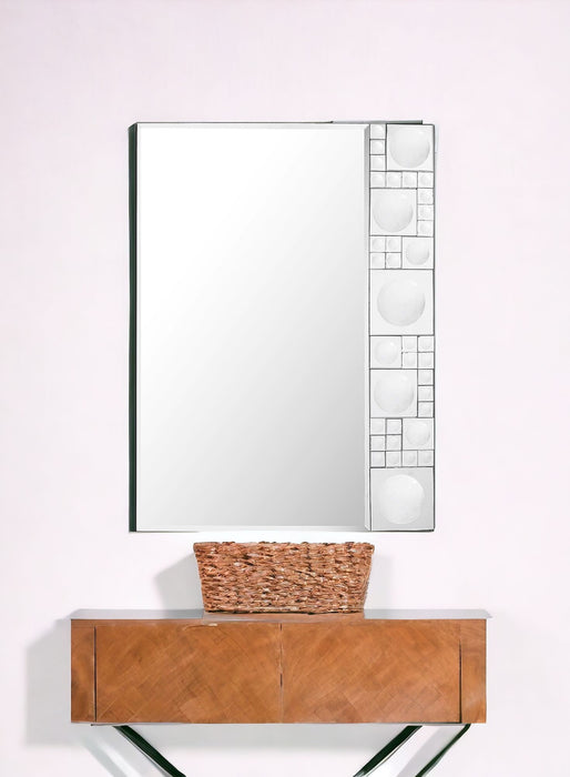 38" Glass Framed Accent Mirror - Clear