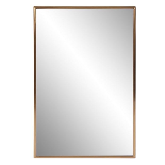 Brass Rectangular Wall Mirror - Antiqued Brushed
