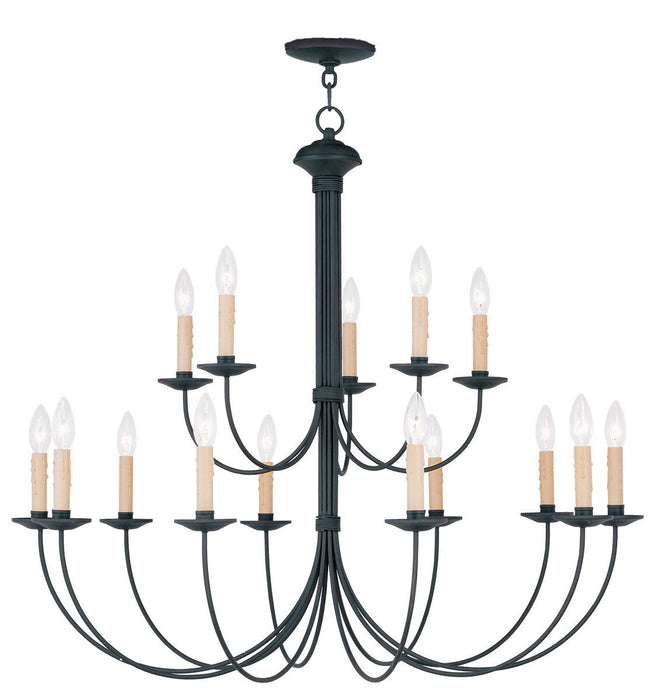 33" Multi Light Dimmable Chandelier With Shades - Black