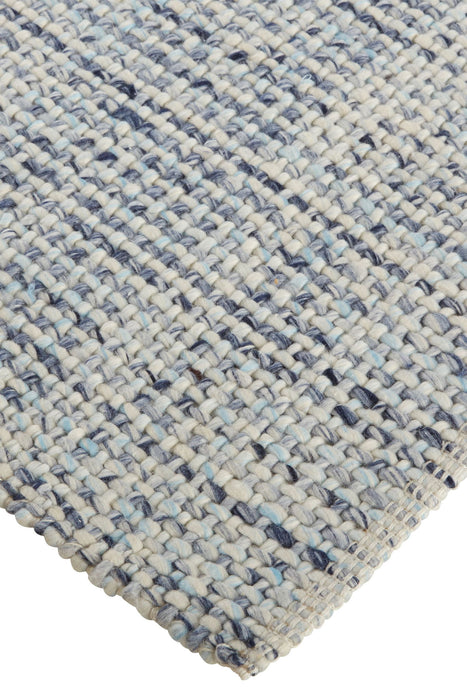 9' x 12' Hand Woven Area Rug - Tan And Blue