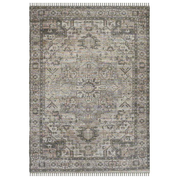 8' X 10' Oriental Hand Woven Area Rug With Fringe - Gray