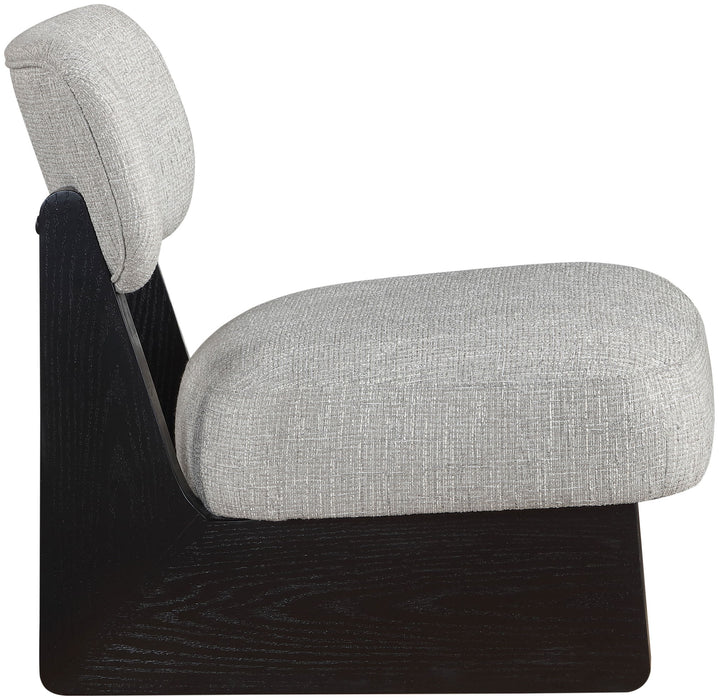 Vetra - Linen Textured Fabric Upholstered Accent Chair With Black Base