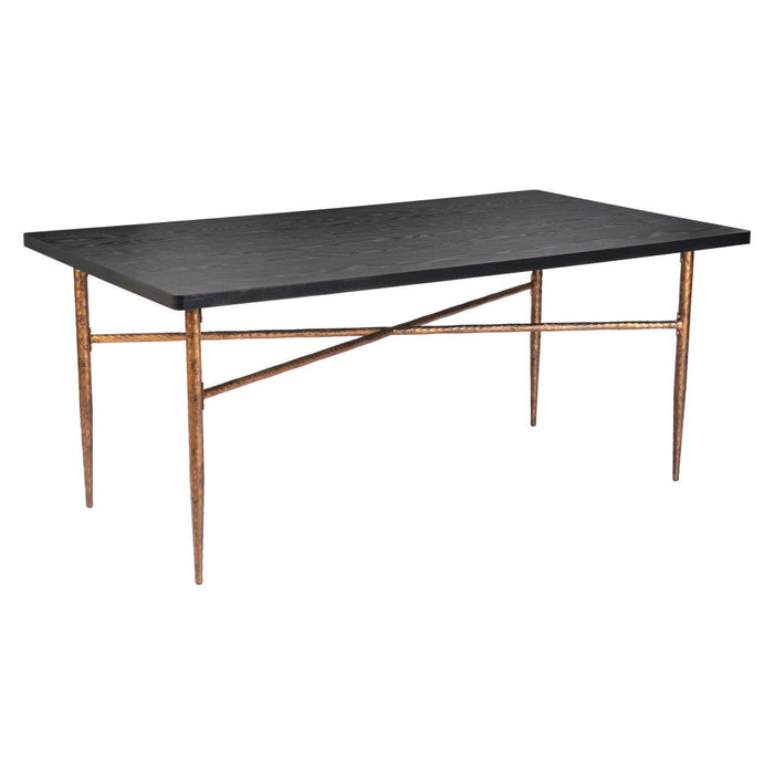72" Wood And Steel Dining Table - Black
