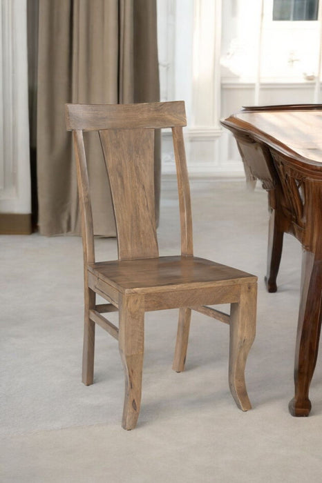 Solid Wood Slat Back Dining Side Chairs (Set of 2) - Brown