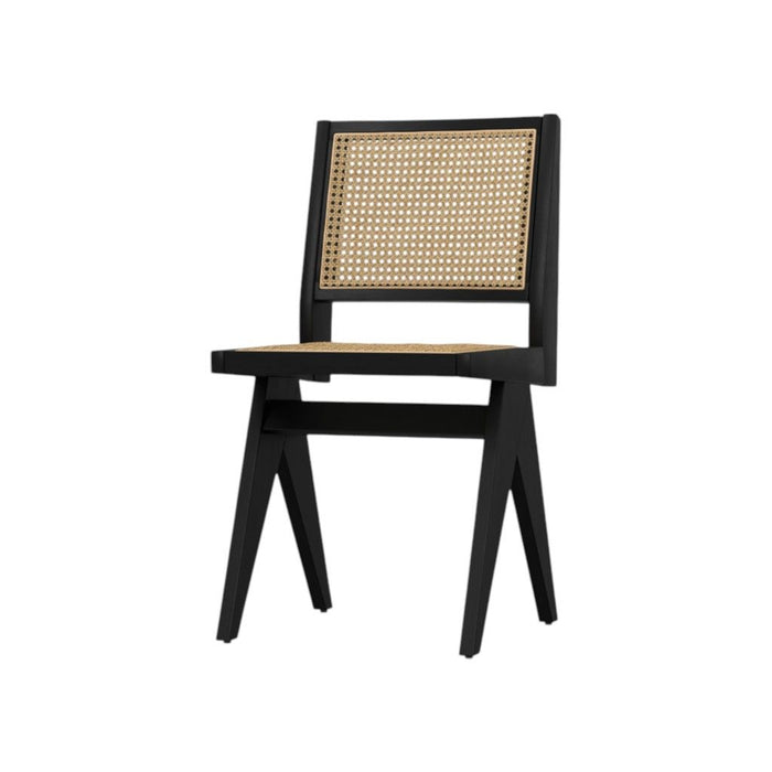 Solid Wood Dining Parsons Chairs (Set of 2) - Black