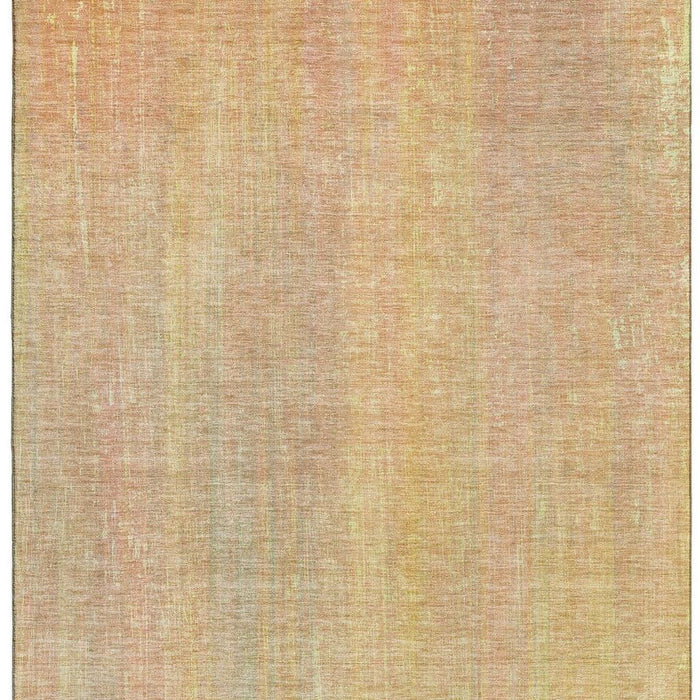 10' X 14' Striped Washable Area Rug With UV Protection (648730) - Blush / Gold
