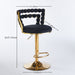 Set of two Giga modern bar stools with iron tube legs, soft cushions, and comfortable backrests for stylish seating.