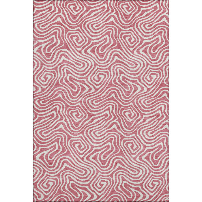 10' X 14' Abstract Washable Area Rug With UV Protection (680849) - Blush / Ivory