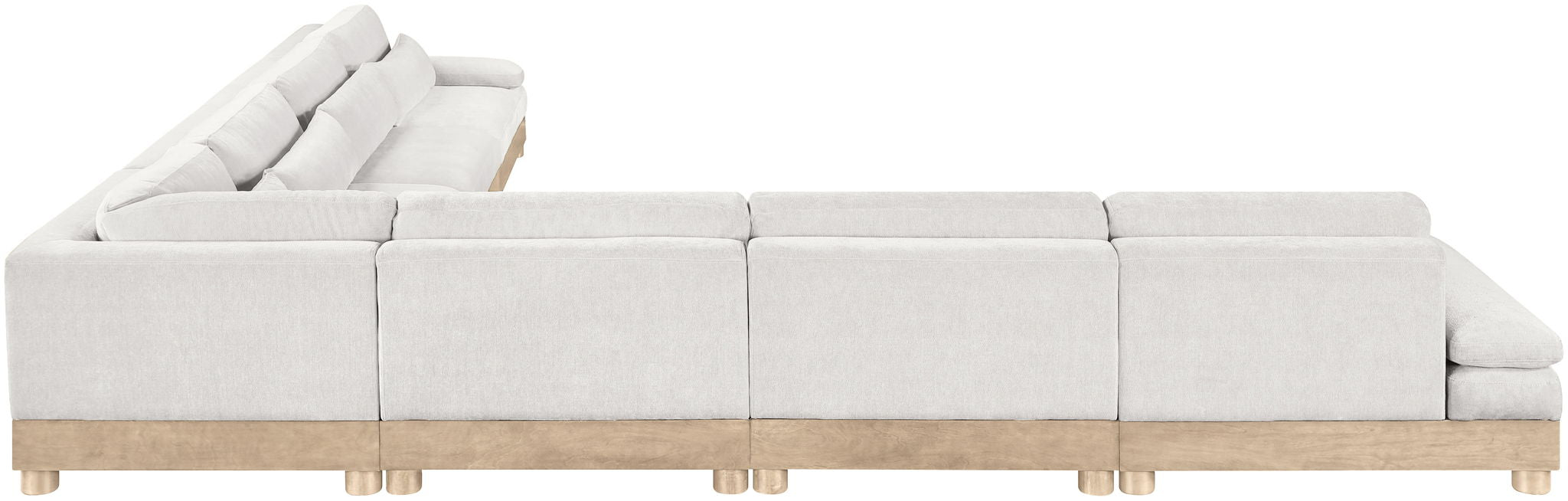 Turin - Chenille Fabric Upholstered Modular Sectional - White
