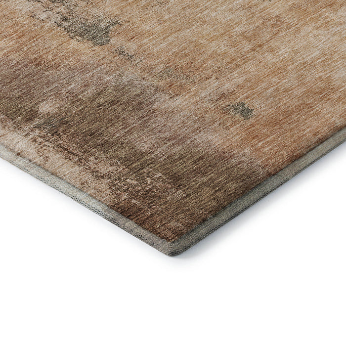 10' X 14' Abstract Washable Area Rug With UV Protection (683554) - Terra Cotta / Beige / Sage