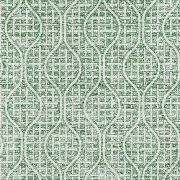 10' X 14' Geometric Washable Area Rug With UV Protection (673657) - Sage / Ivory