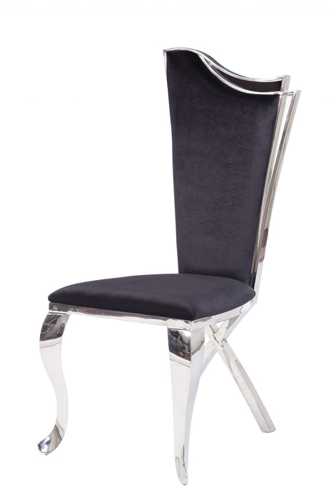Upholstered Fabric Dining Room Side Chairs (Set of 2) - Black