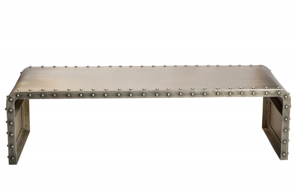 Bench Shaped Metal Coffee Table - Gold