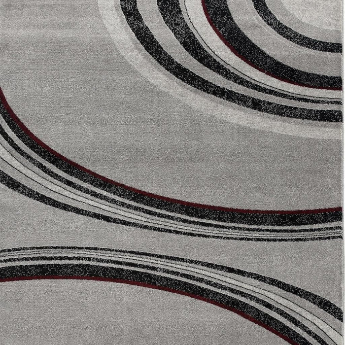 2' X 2' Abstract Square Rug (610317) - Gray / Black