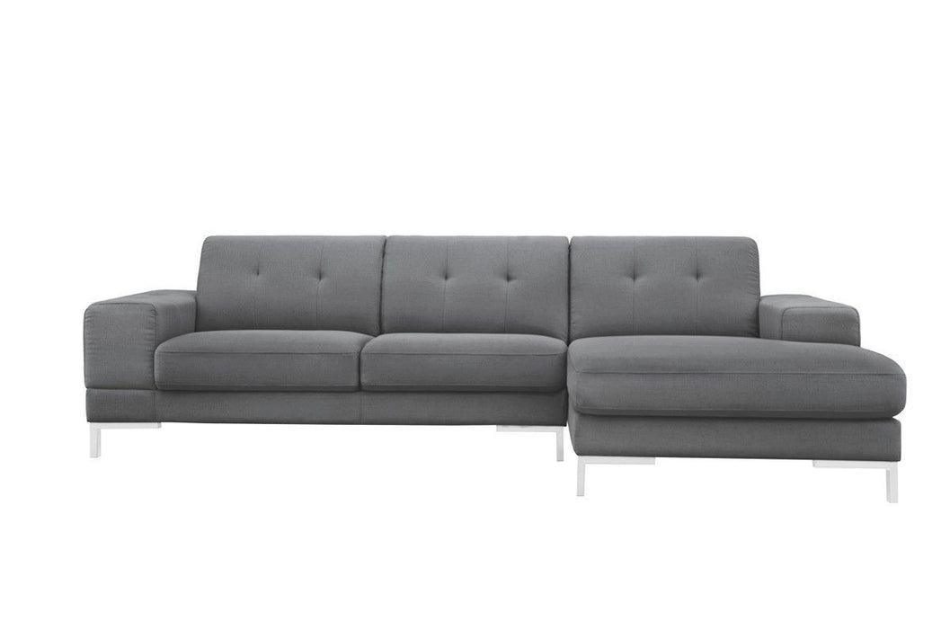 Polyester L Shaped Two Piece Sofa Chaise Sectional - Dark Gray
