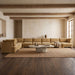 Meridian Furniture Hammond velvet performance fabric 8-piece L-shaped sectional sofa with plush upholstery and modern design.
