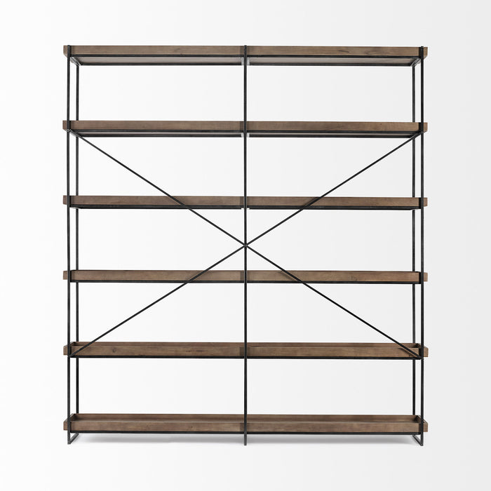 Five Tier Bookcase (380597) - Black / Brown