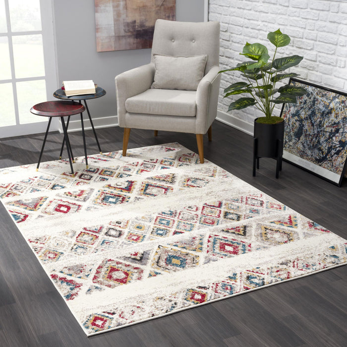 8' x 11' Southwestern Area Rug - Cream
