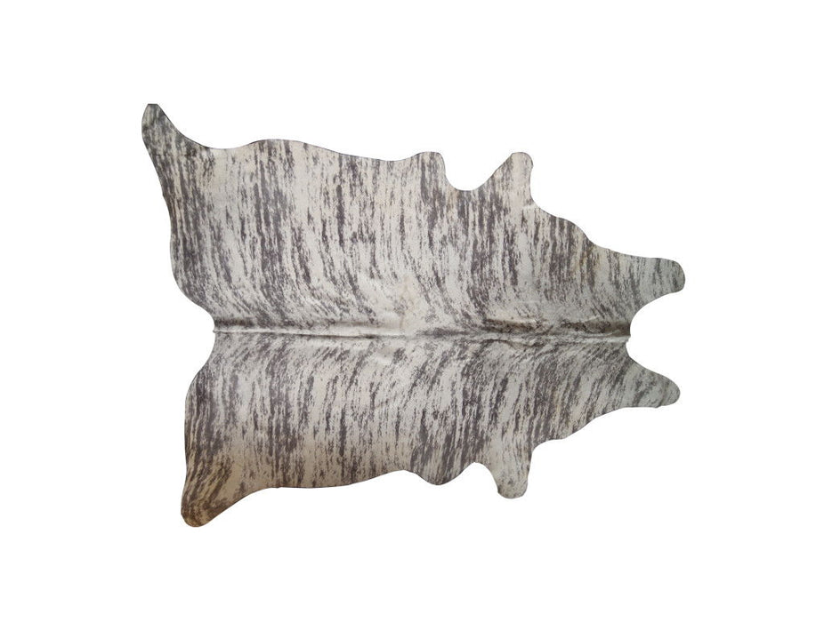 6' x 7' Cowhide Striped Hand Knotted Area Rug - Ivory And Gray