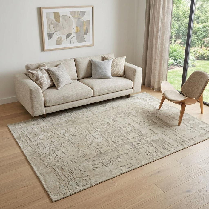 5' X 7' Abstract Washable Area Rug (548658) - Gray / Beige