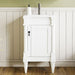 Giga bathroom vanity with sink, storage cabinet with door, drop-in sink, compact freestanding design, white finish and modern style