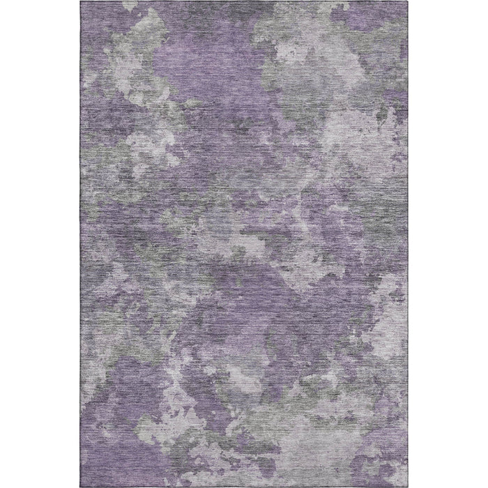 10' X 14' Abstract Washable Area Rug With UV Protection (710328) - Purple / Gray