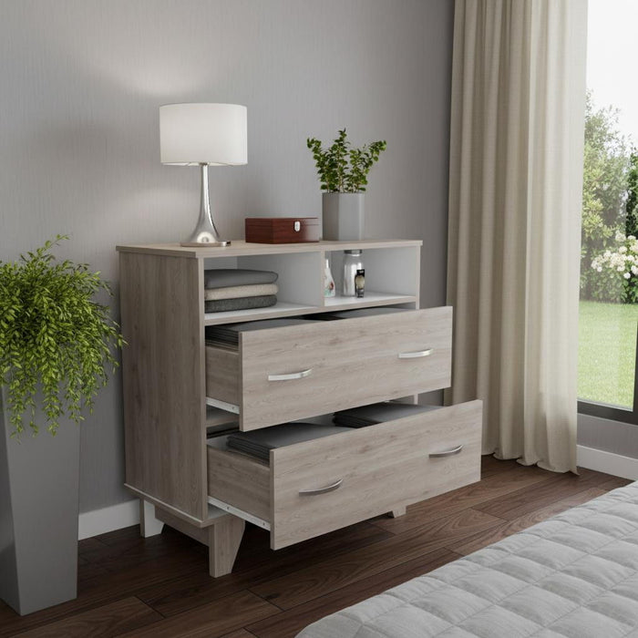 Two Drawer Dresser - Light Gray