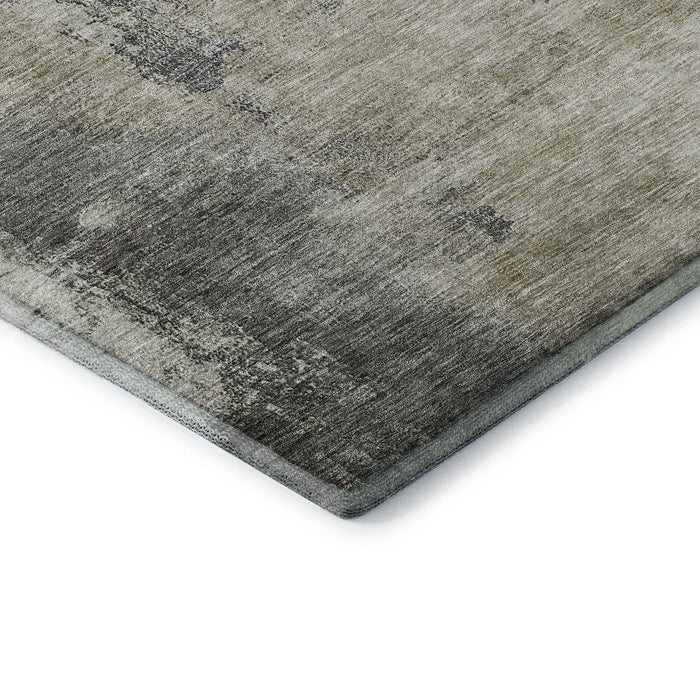 10' X 14' Abstract Washable Area Rug With UV Protection (683536) - Gray / Silver / Beige