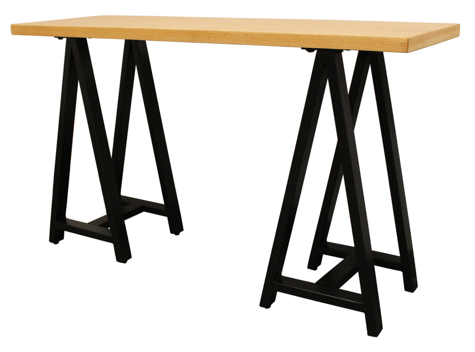 50" Solid Wood A Frame Console Table - Natural And Black