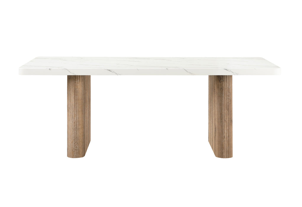 D2504 - Dining Table - White / Light Brown