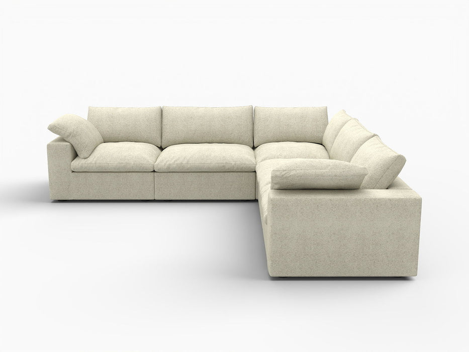 Blend Modular L Shaped Five Piece Corner Sectional - Khaki