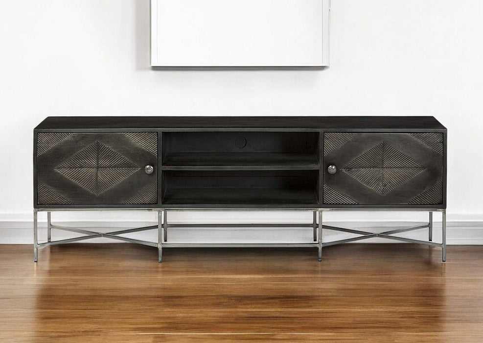 Solid Wood Console Table - Dark Brown
